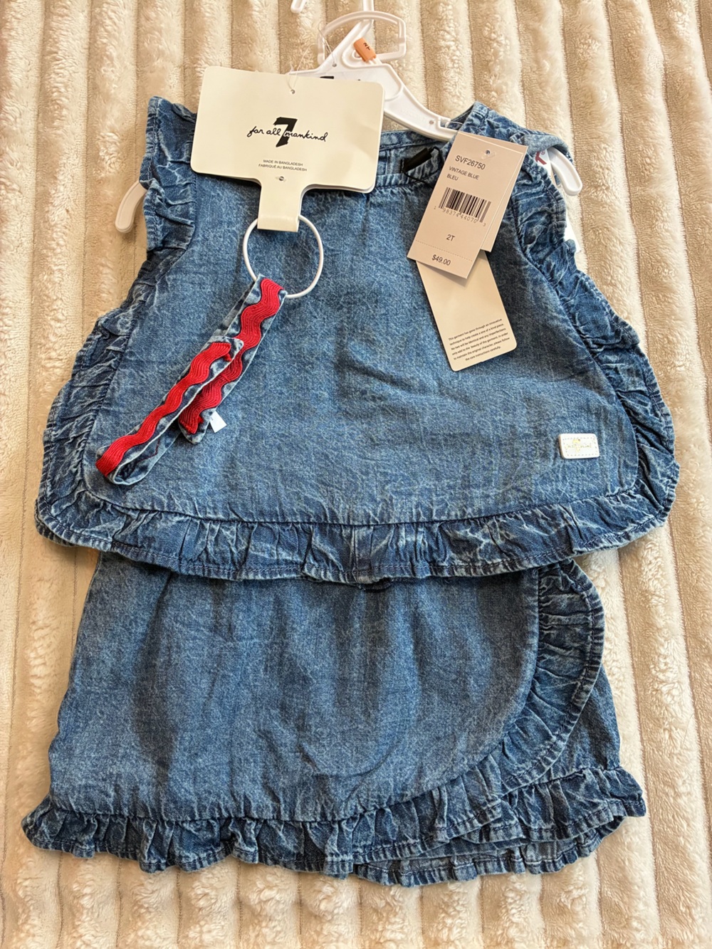7 For All Mankind Girls 2T 3-Piece Denim Set NWT